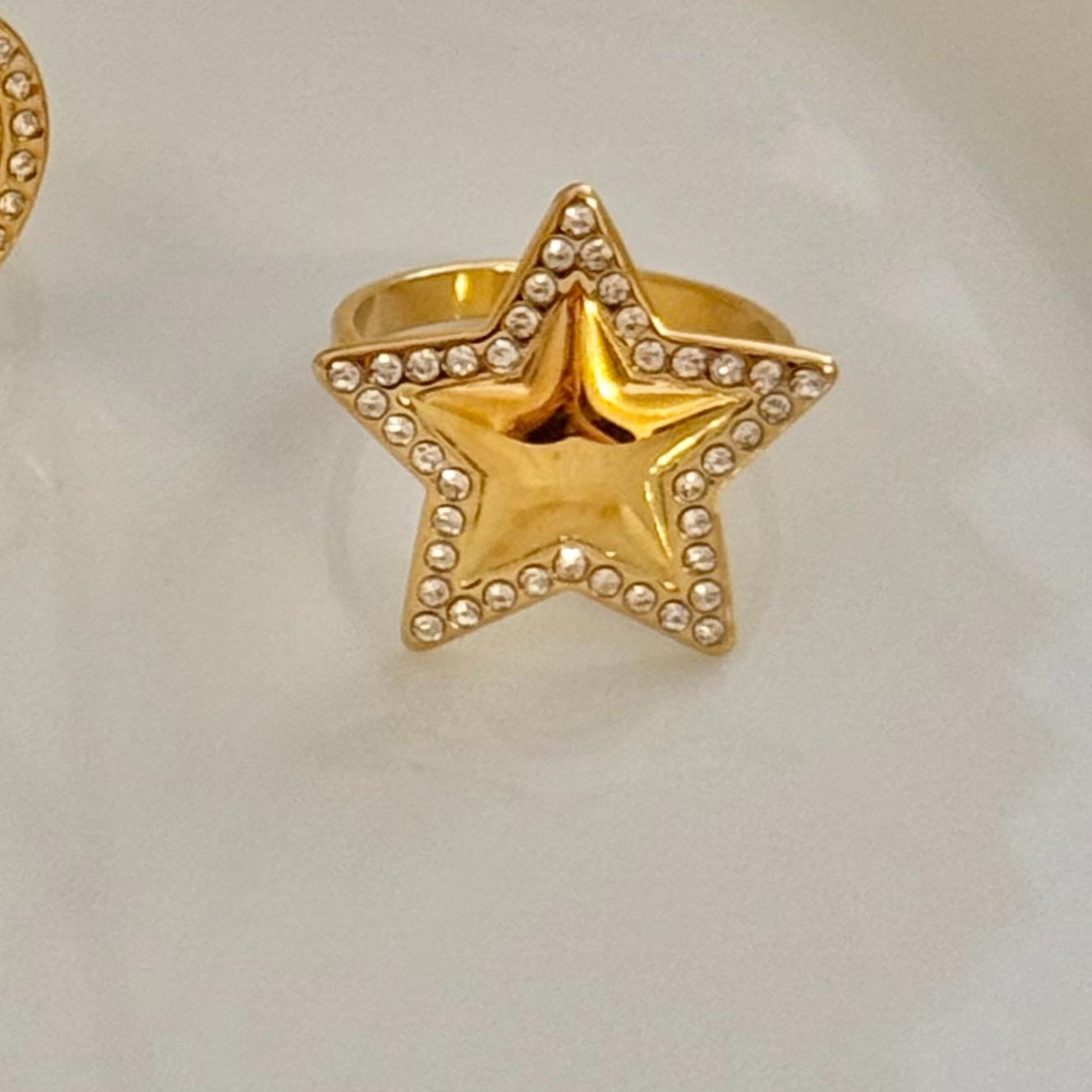 Anillo Hollywood (corazón y estrella ) Ajustable