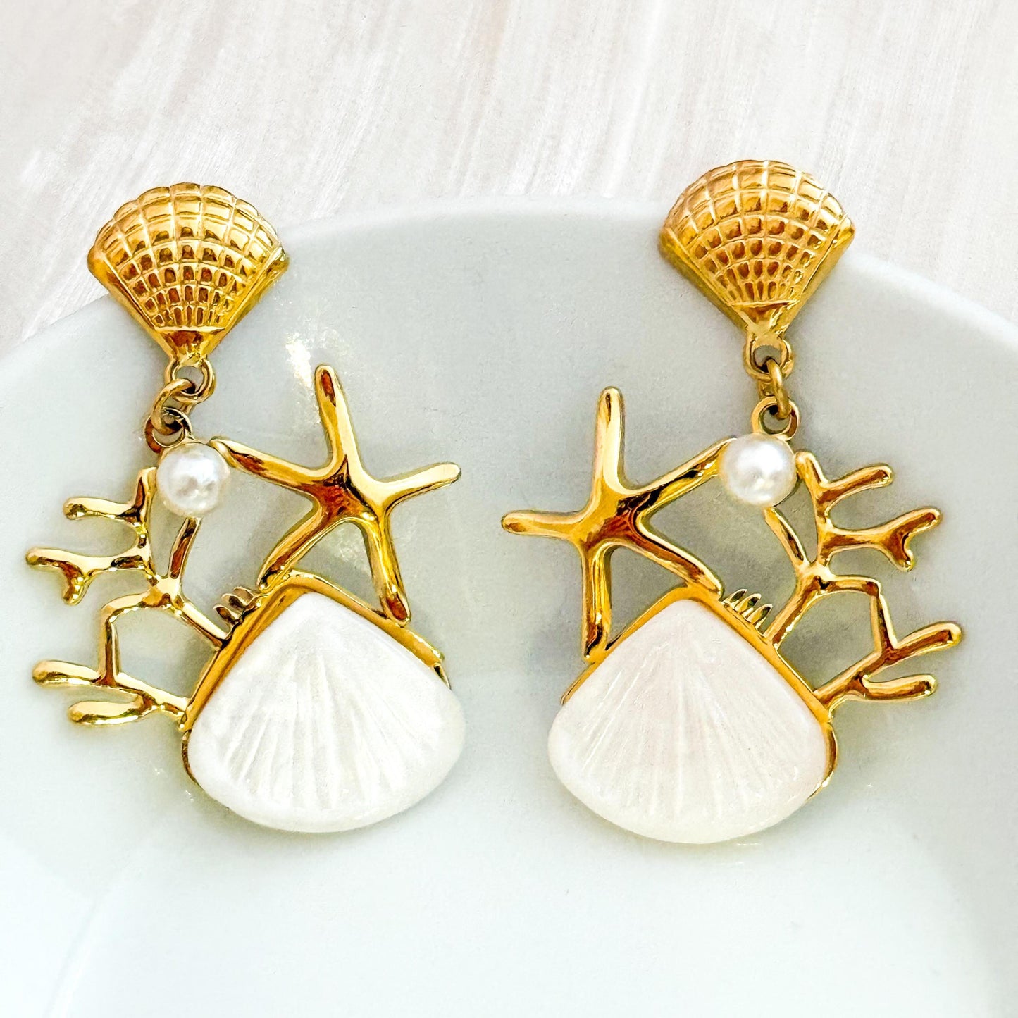 Pendientes conchas de colores