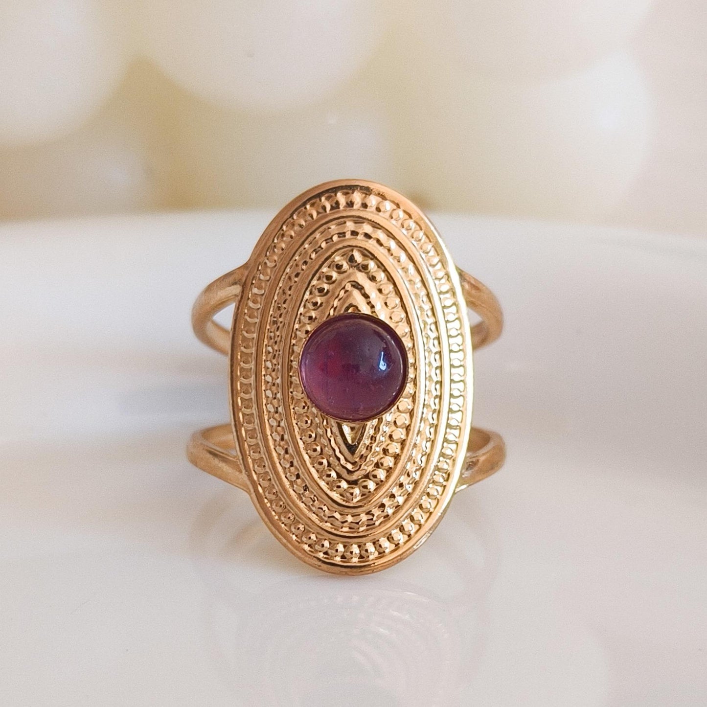 Anillo piedra original ajustable- serie río nilo