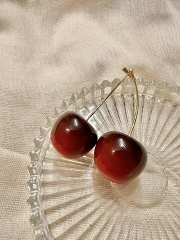 【LUNA AMBAR】Pendiente de cereza grande