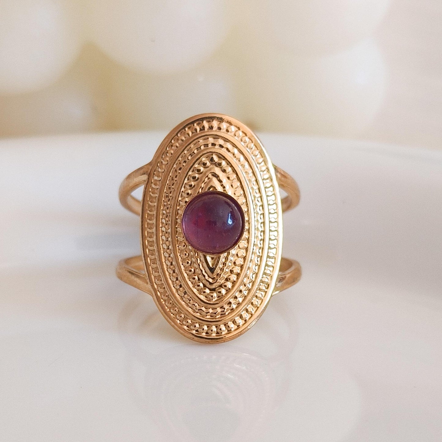 Anillo piedra original ajustable- serie río nilo