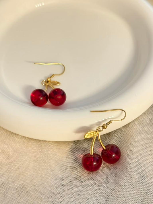 Pendientes de cerezas (Gancho para la oreja)