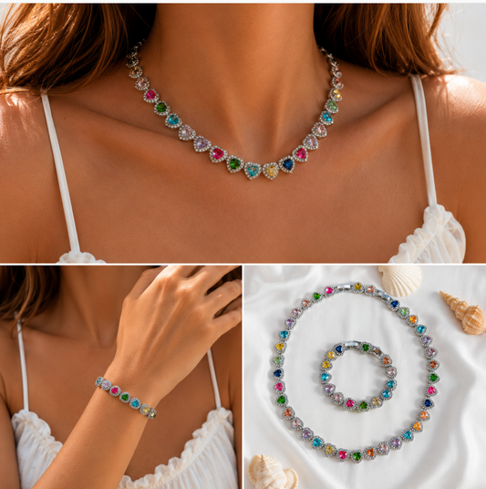 Look Titanic corazones( Collar & Pulsera)