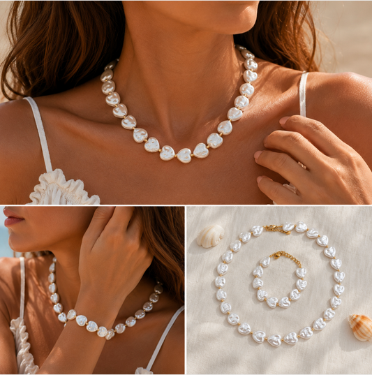 Look Cannes Amour (pulsera&collar 2 estillo corazones)