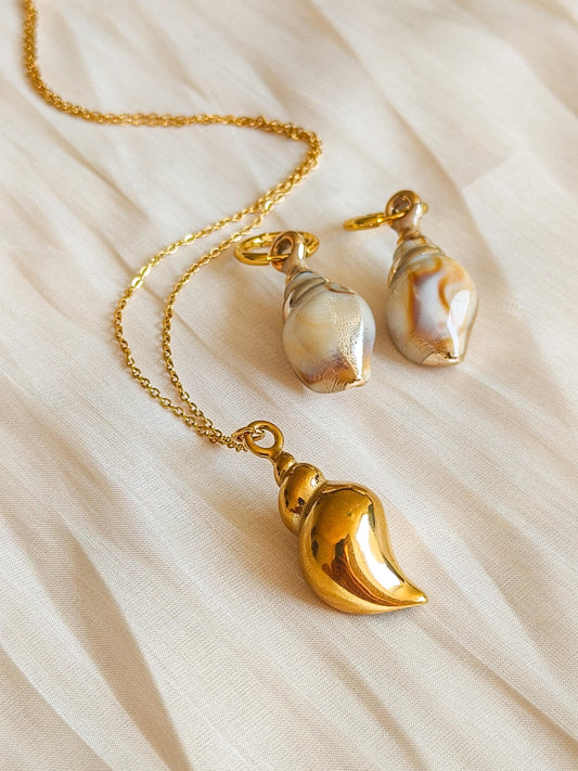 Rebajas -20%-Collar caracol marino dorado