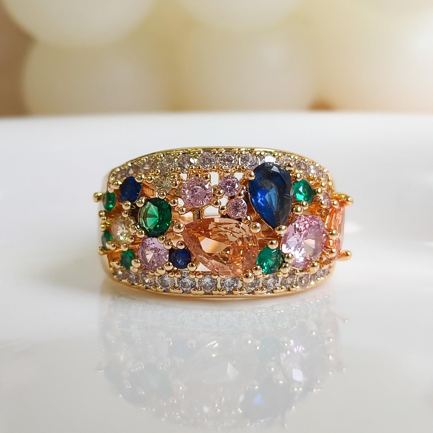 Anillo precioso Milan (multicolor)