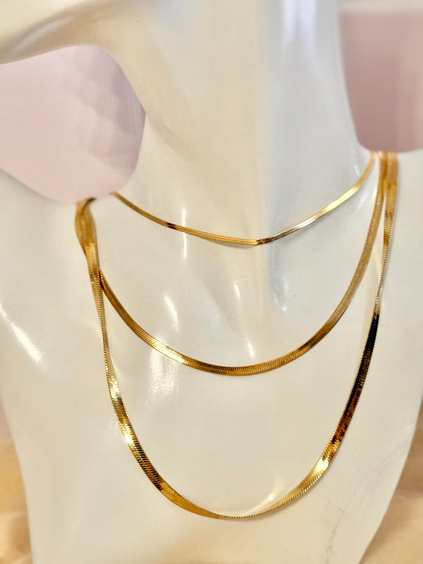 Collar de cadena de serpiente de tres capas