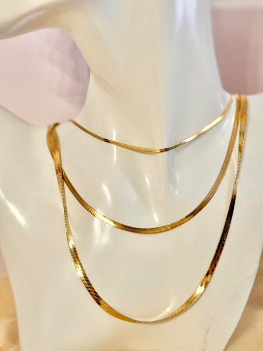 Collar de cadena de serpiente de tres capas