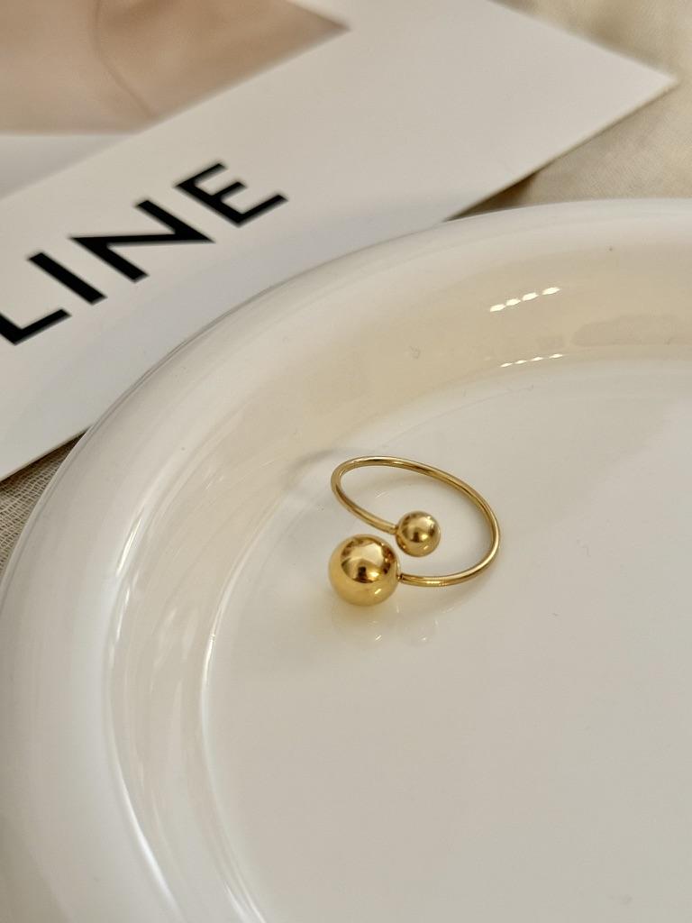 Anillo Twins Ajustable (Dos bolitas)