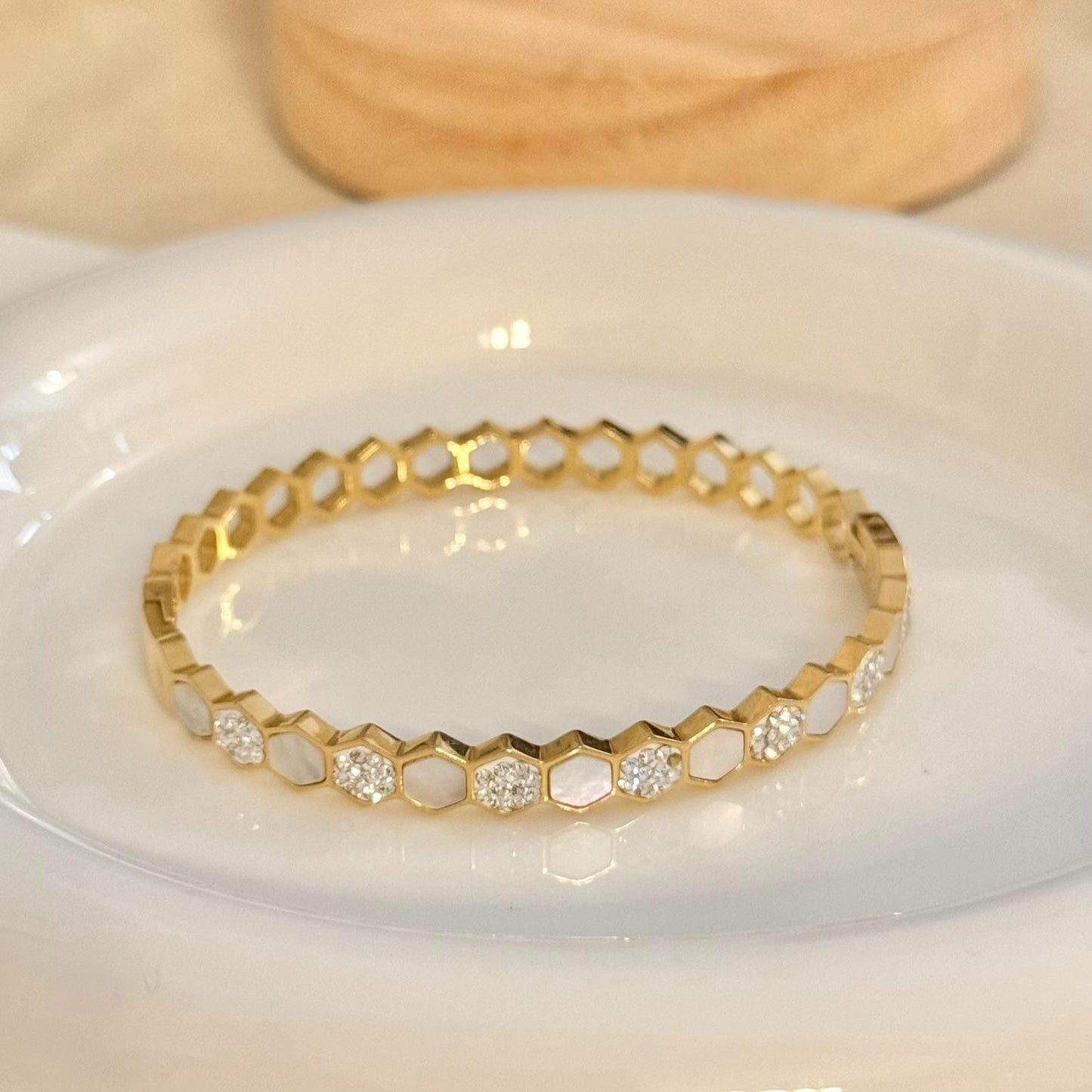 Pulsera Rígida Panal Fina (Dos colores)