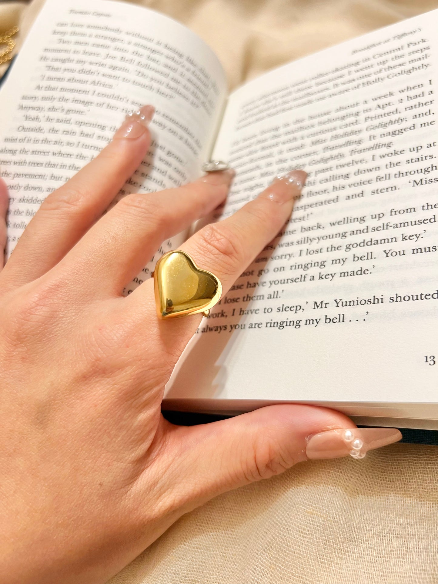 Anillo de corazón ajustable