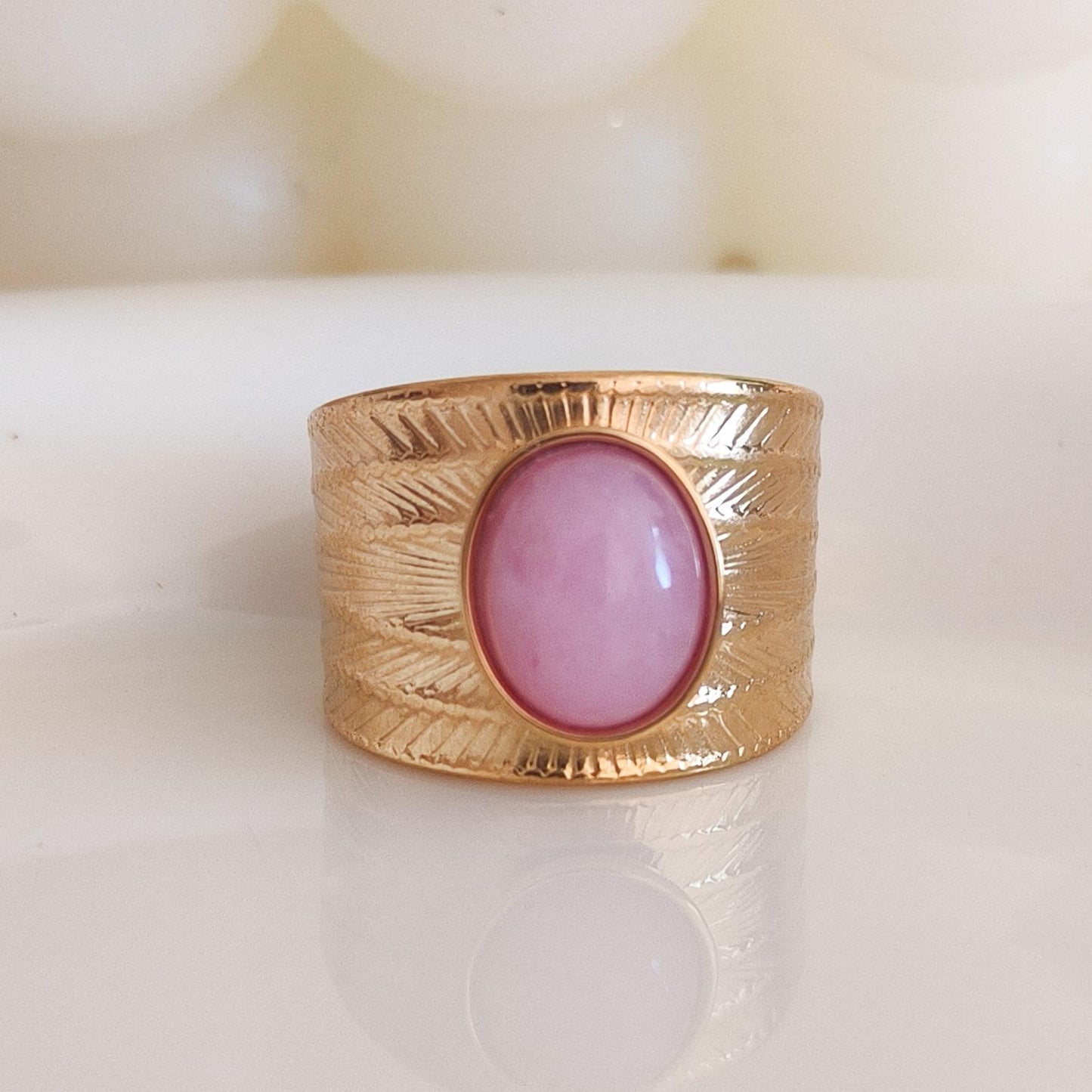 Anillo piedra original ajustable- serie río nilo