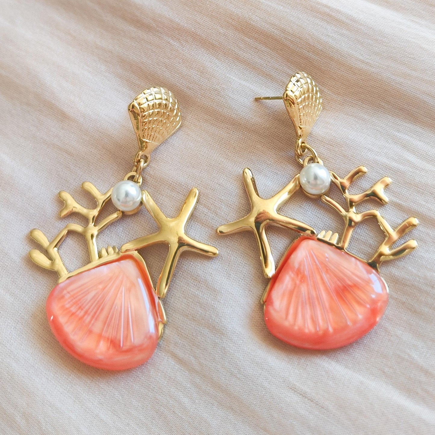 Pendientes conchas de colores