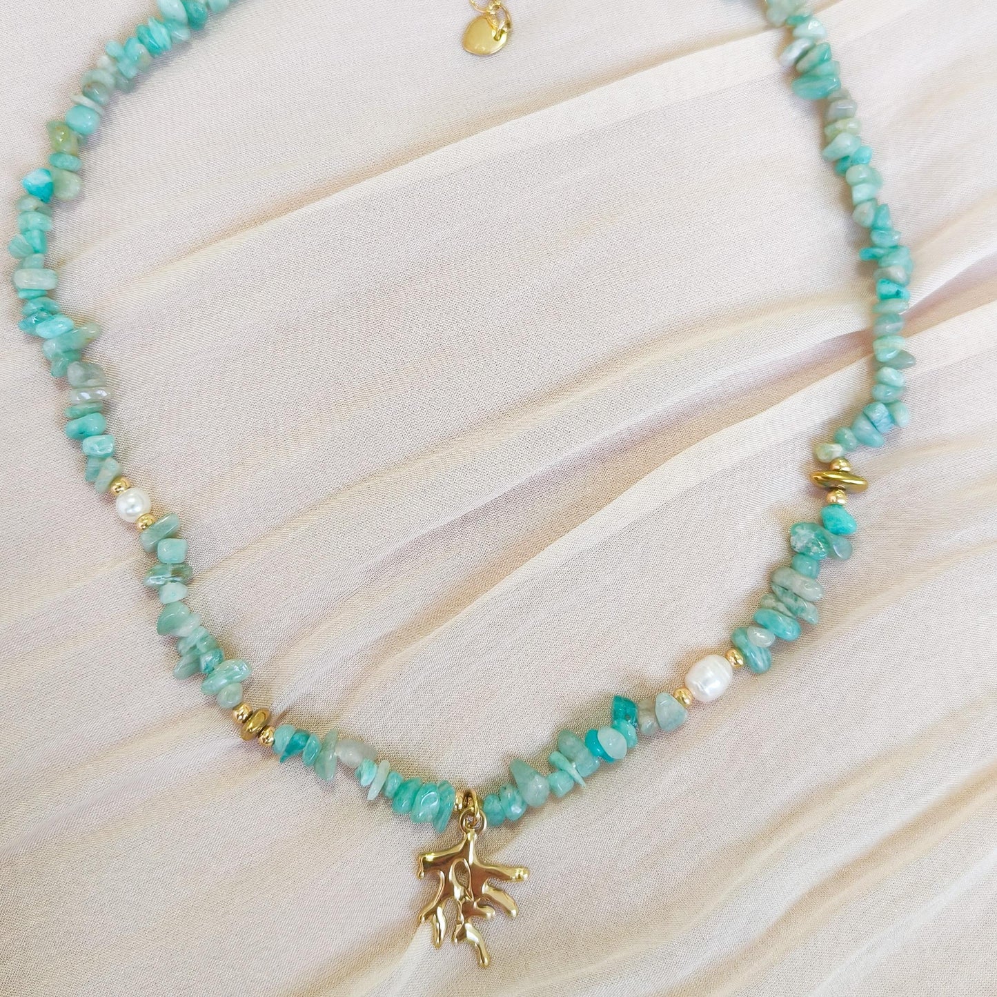 Collar princesa del mar piedra original (coral)