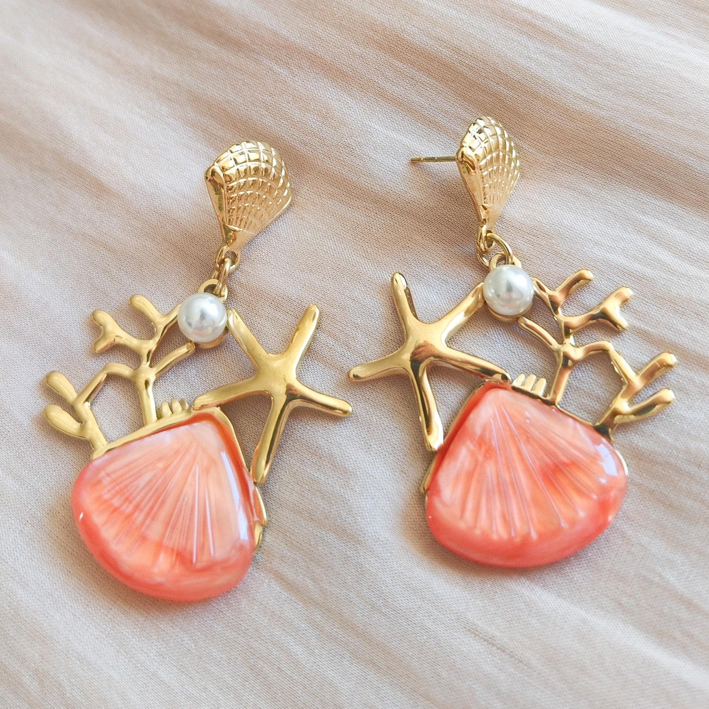Pendientes conchas de colores