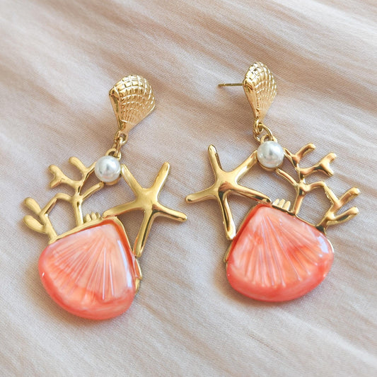 Rebajas -20%-Pendientes conchas de colores