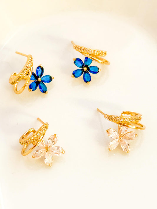 Rebajas -20%-Pendiente flor con brillo