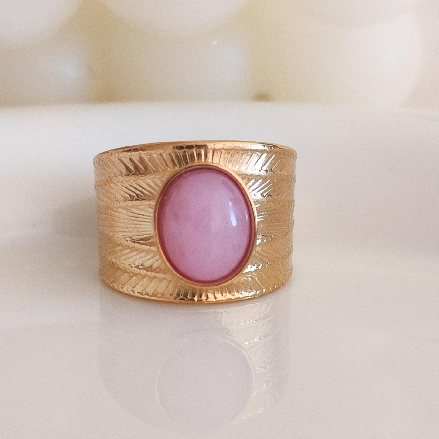 Anillo piedra original ajustable- serie río nilo