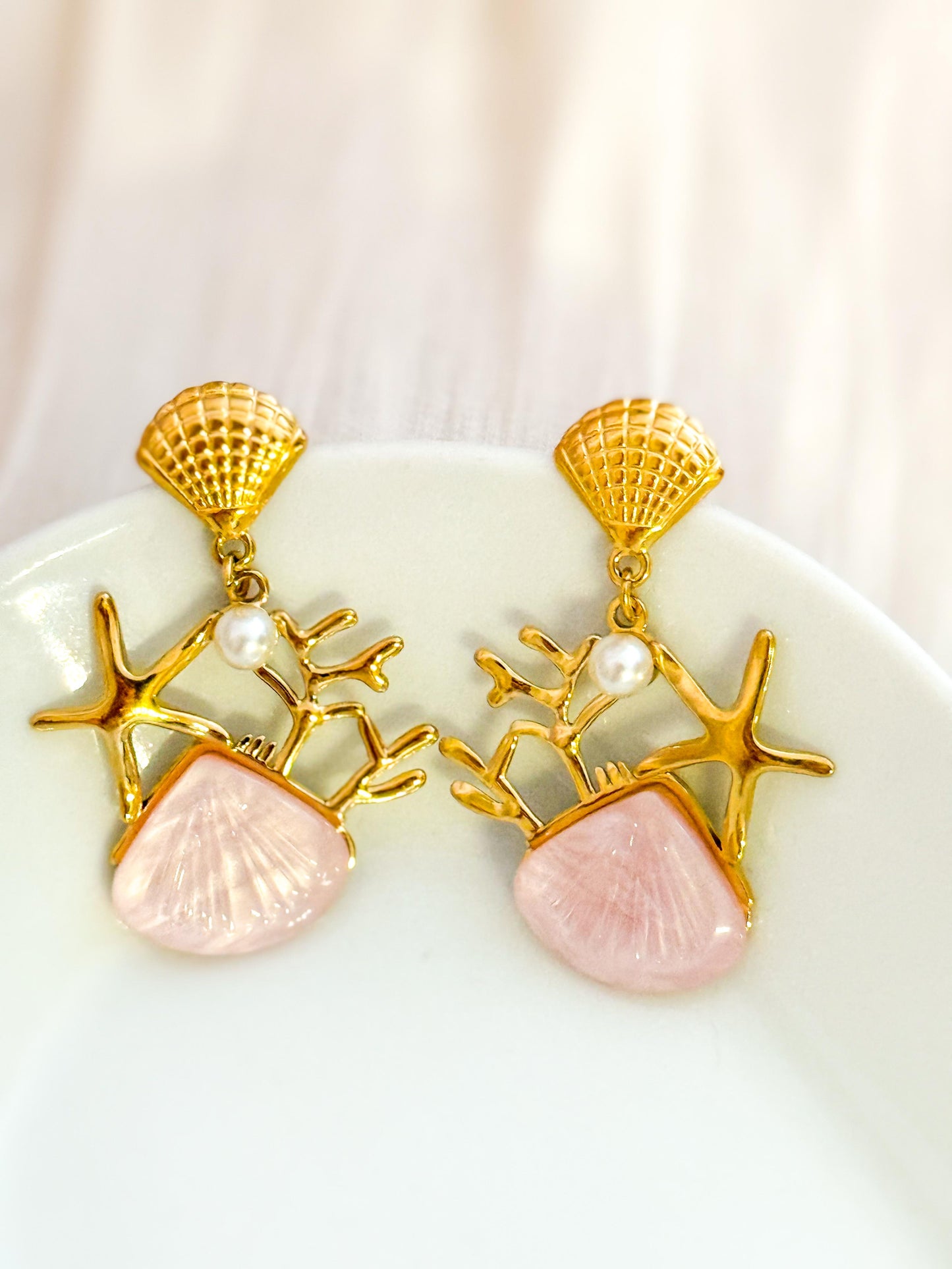 Pendientes conchas de colores