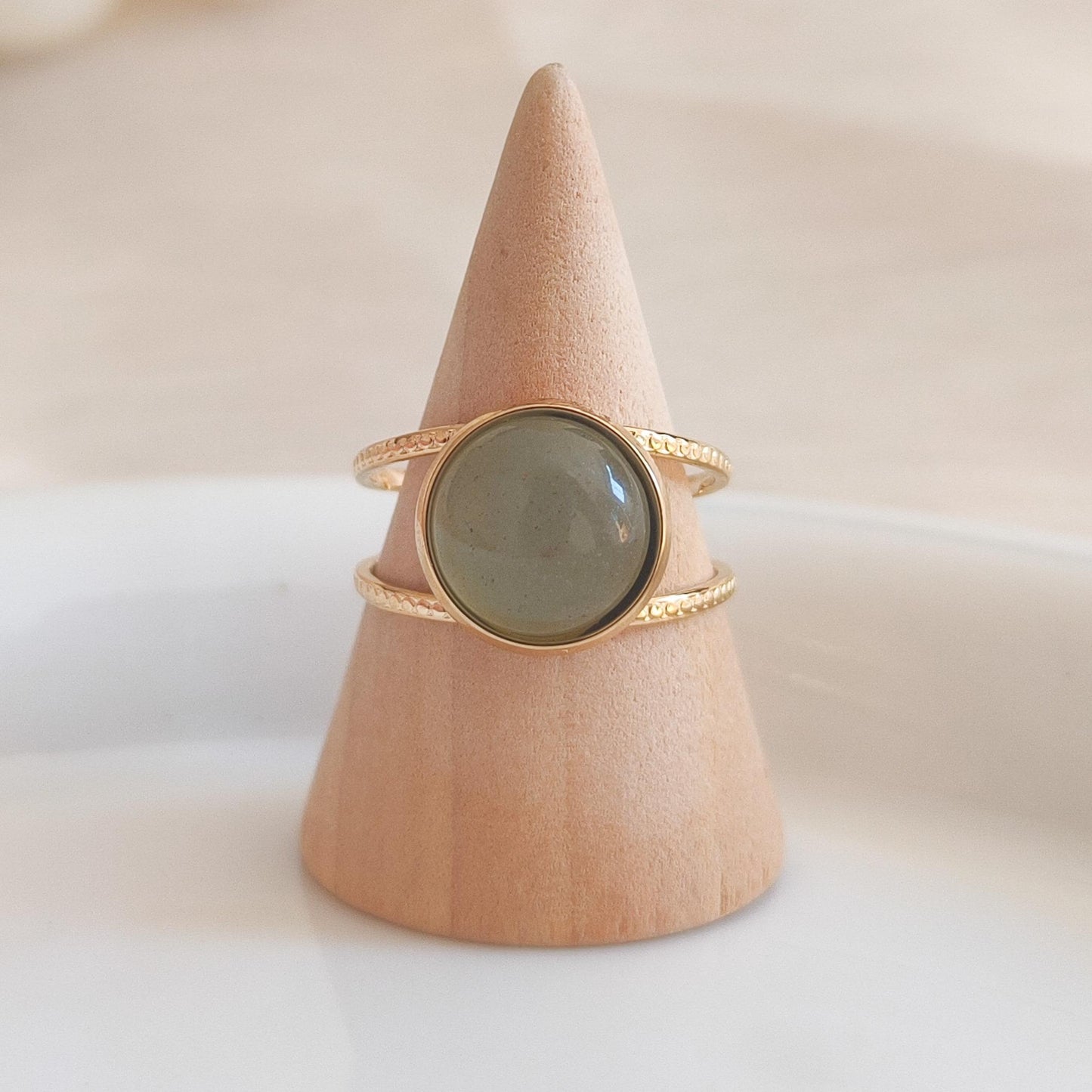 Anillo piedra original ajustable - serie jardín