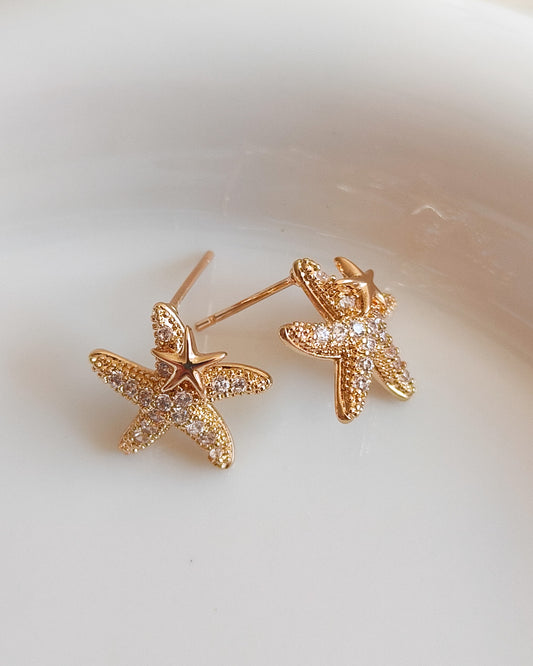 Pendientes estrella de Mar brillante