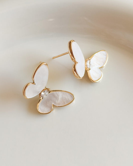 Pendientes mariposa de nácar