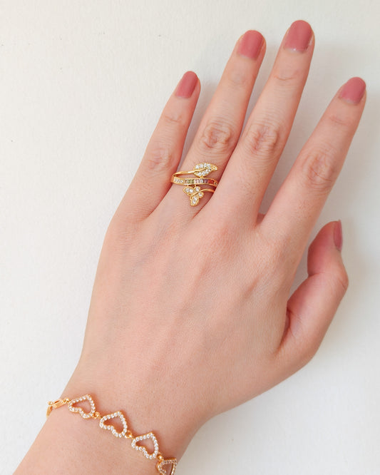 Anillo mariposa arcoíris