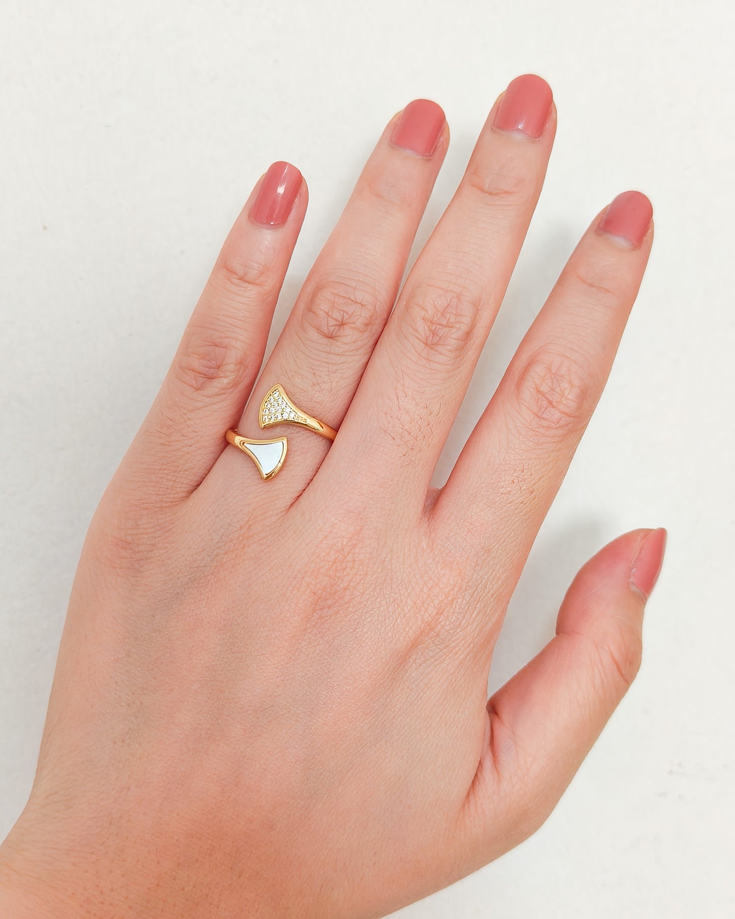 Anillo duo abanico (ajustable)
