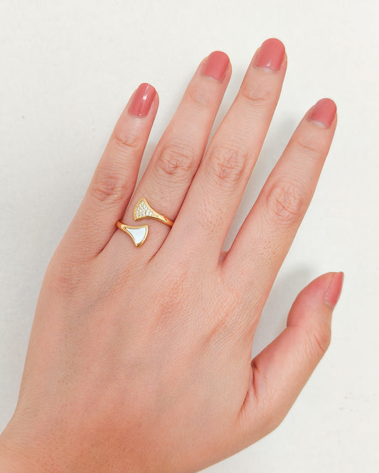Anillo duo abanico (ajustable)