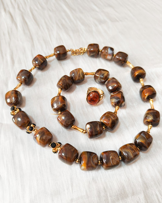 Look Efecto Ónix Cubista (collar y pulsera)