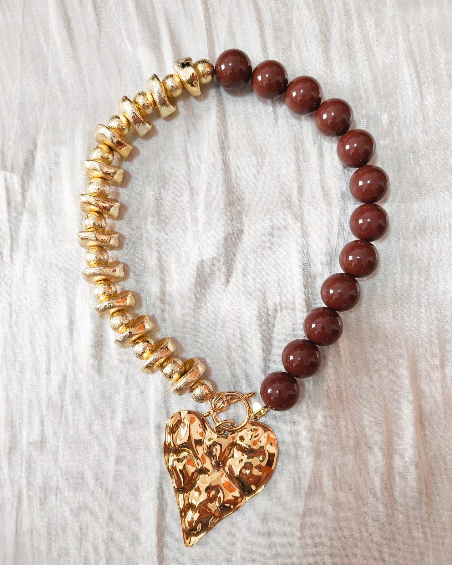 Collar Bicolor Corazón Batiente (dos colores)