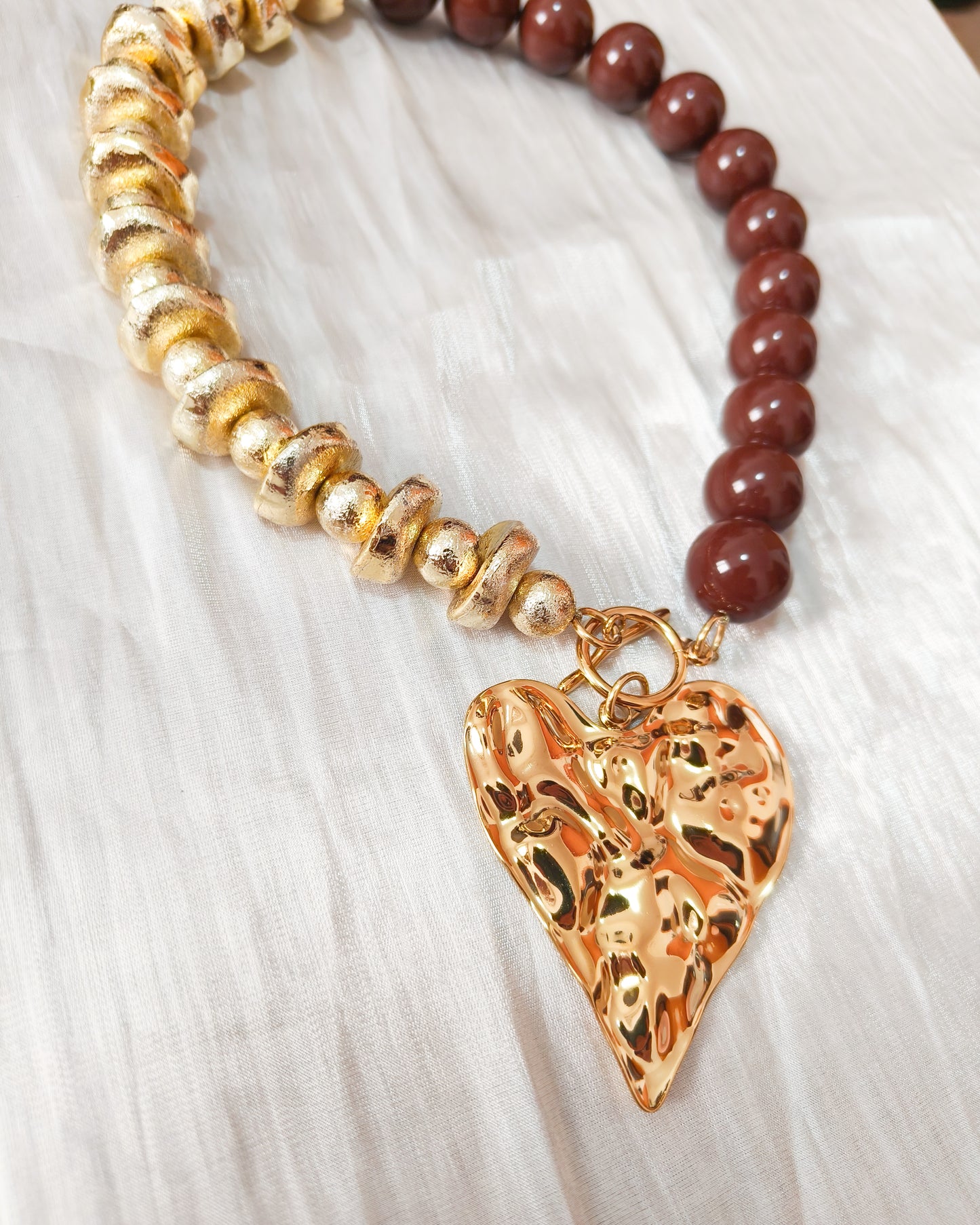Collar Bicolor Corazón Batiente (dos colores)