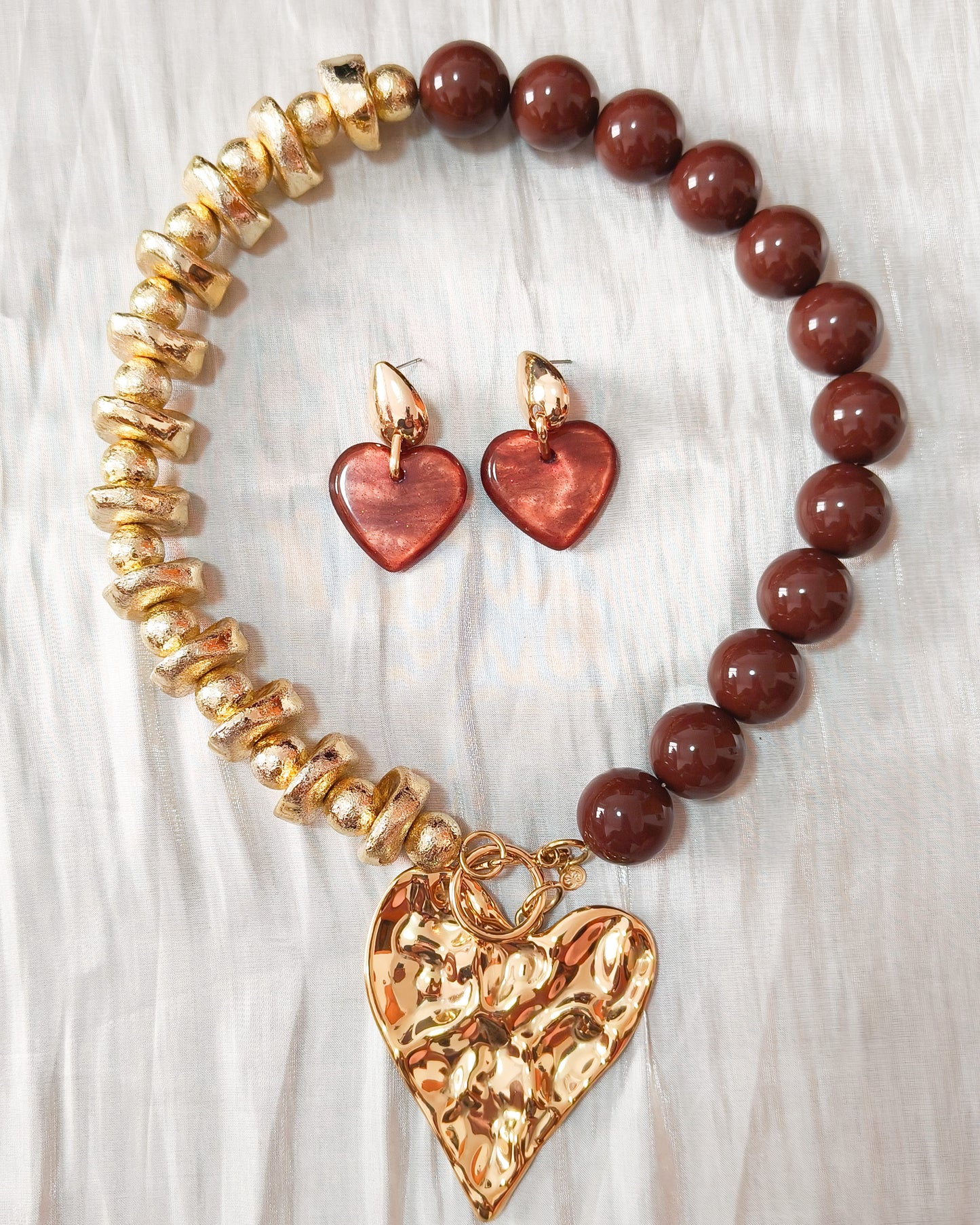 Collar Bicolor Corazón Batiente (dos colores)
