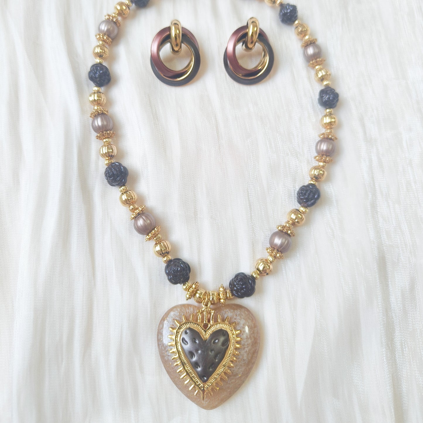 Collar Corazón Chocolate