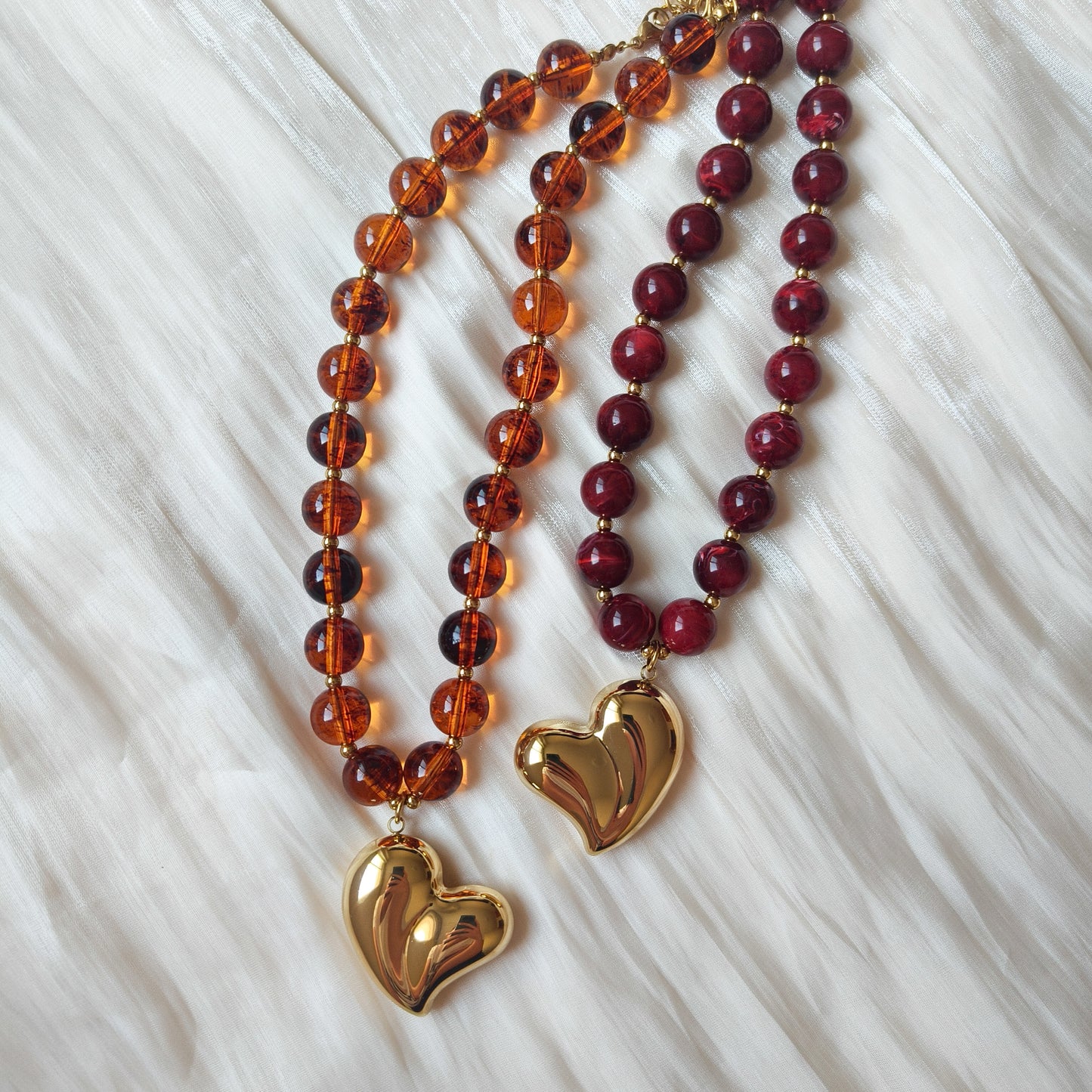 Collar Corazón Caramelo