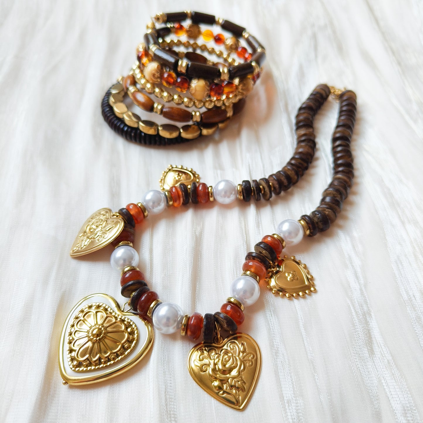 Pulsera Selva Dorada( elástico)