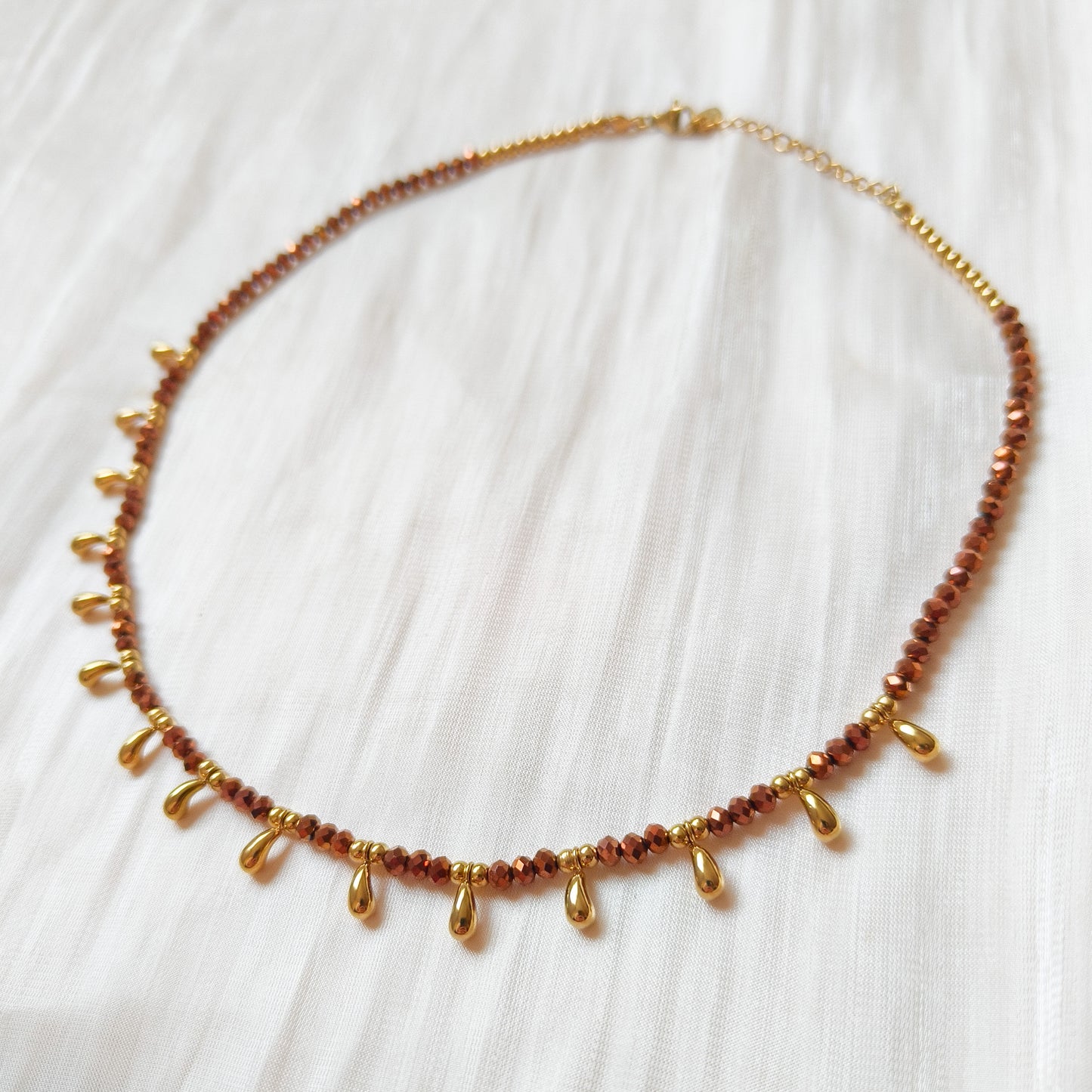 Look Gotita Dorado( collar + pulsera) (2 colores)