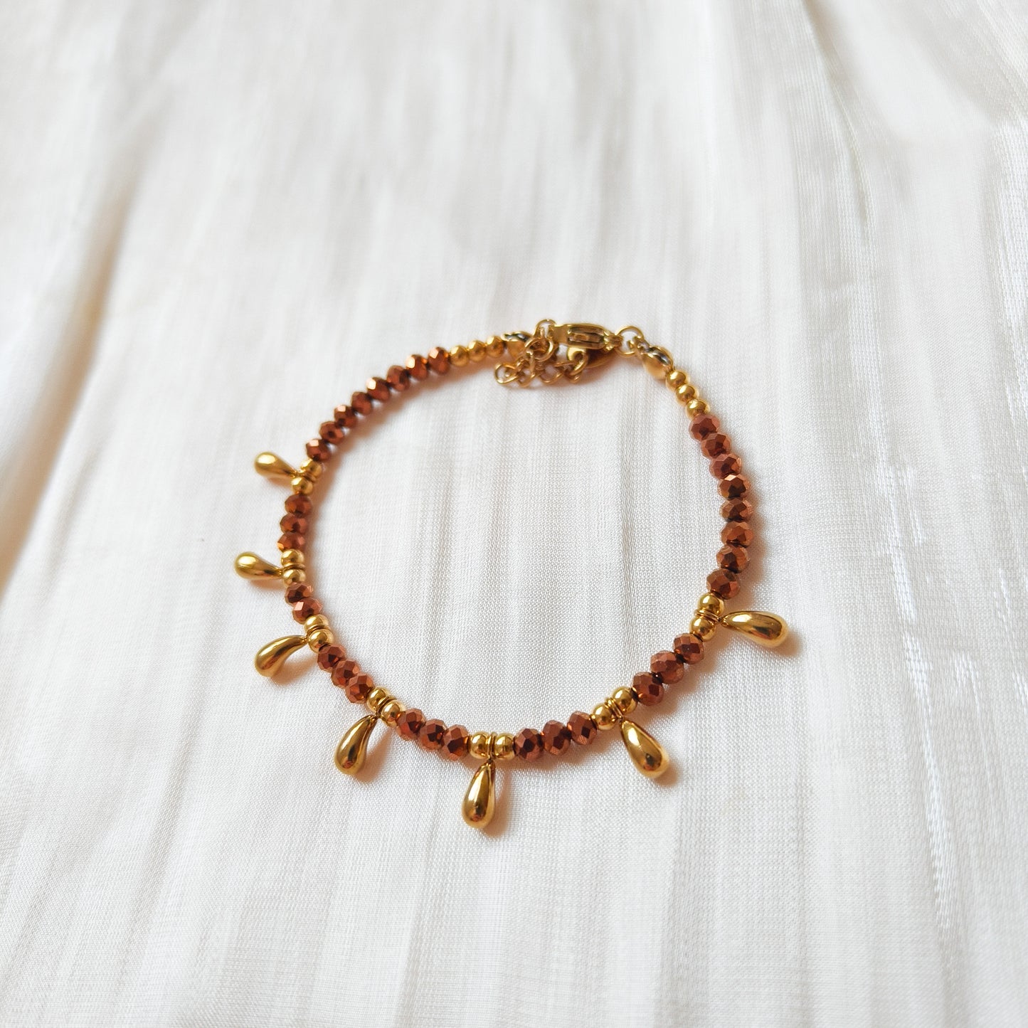 Look Gotita Dorado( collar + pulsera) (2 colores)
