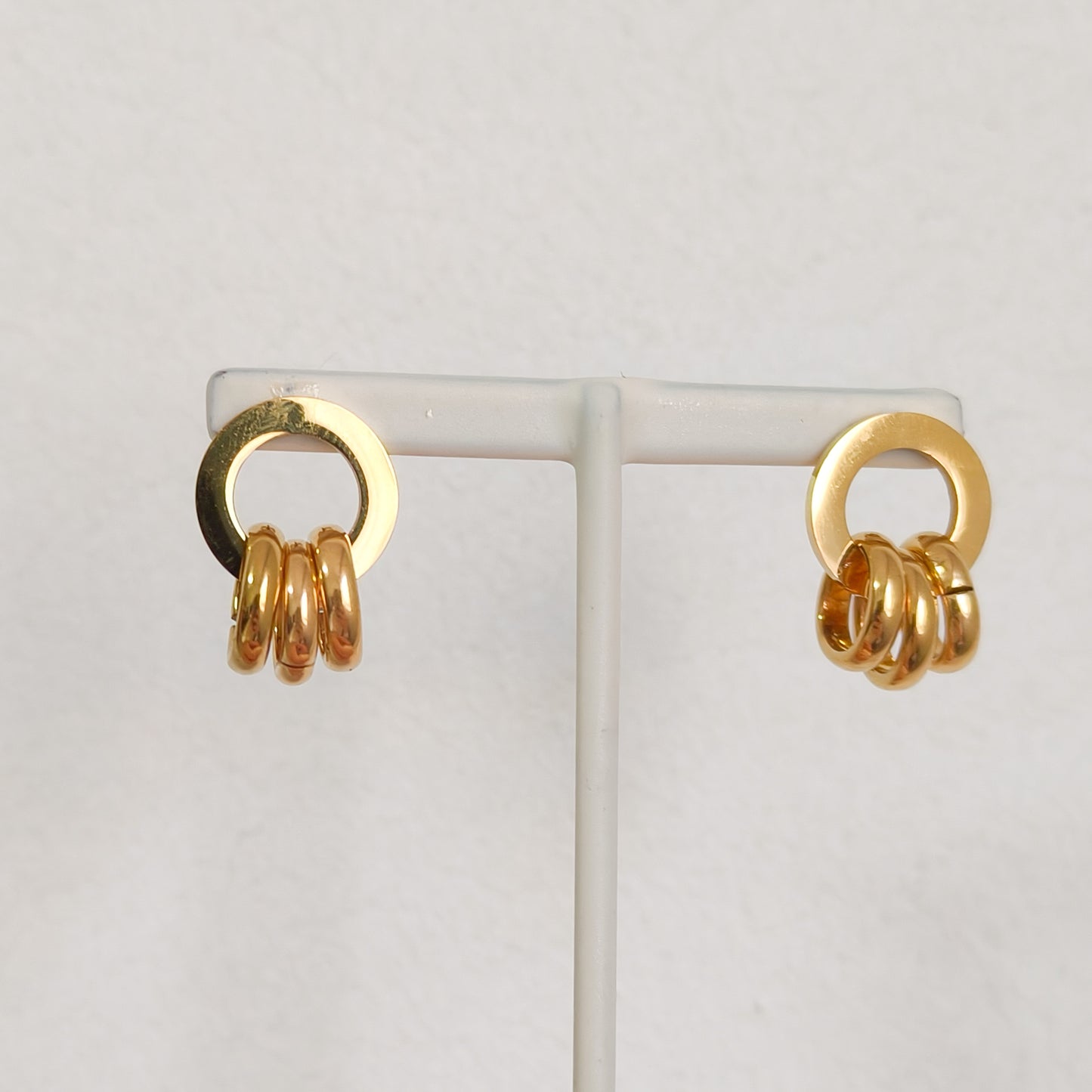 Pendientes Roma Triple circulos – Acero Inoxidable