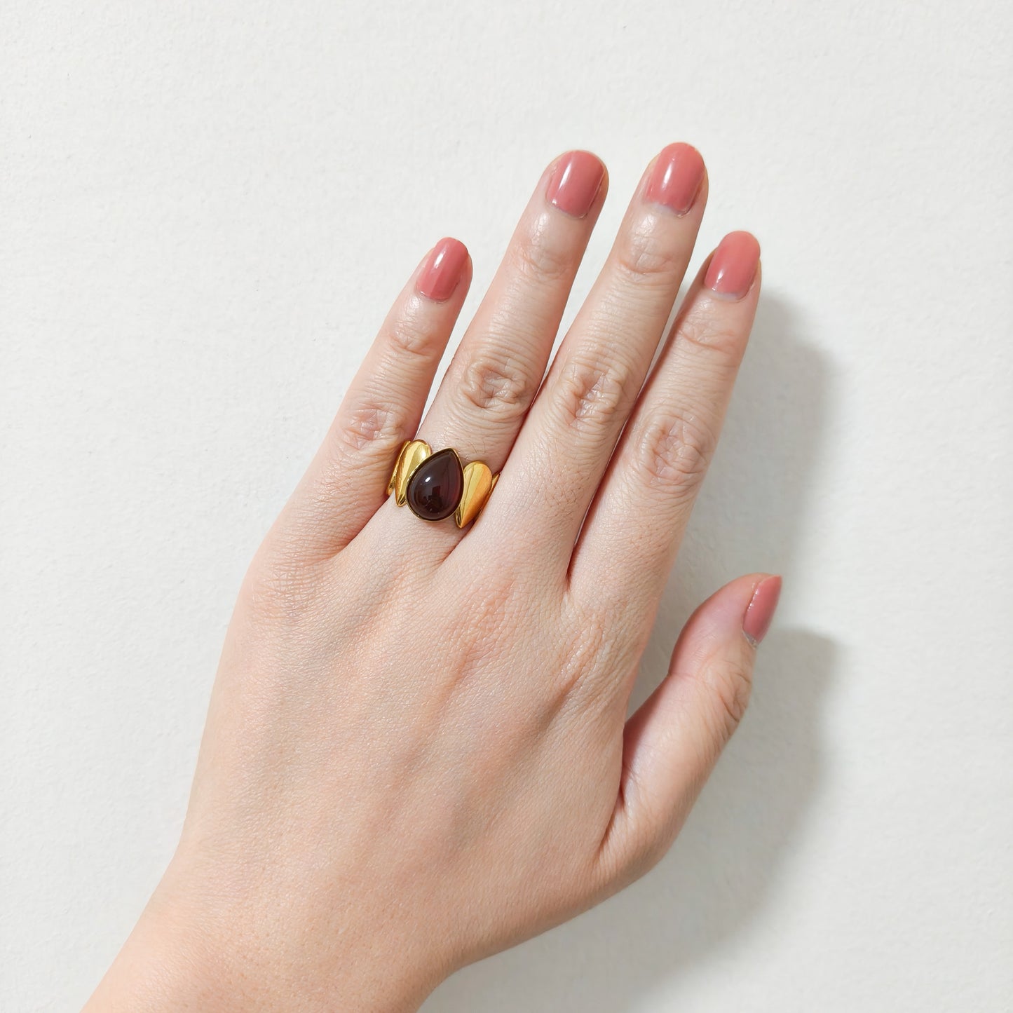 Anillo Lágrima Bordeaux (gota)