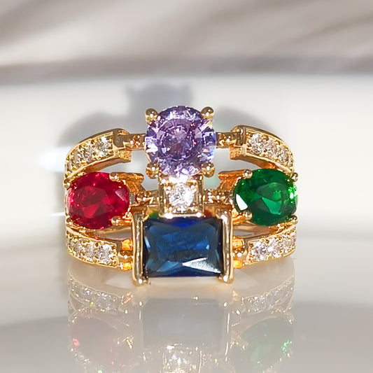 Anillo premium Reina Valentina multicolor