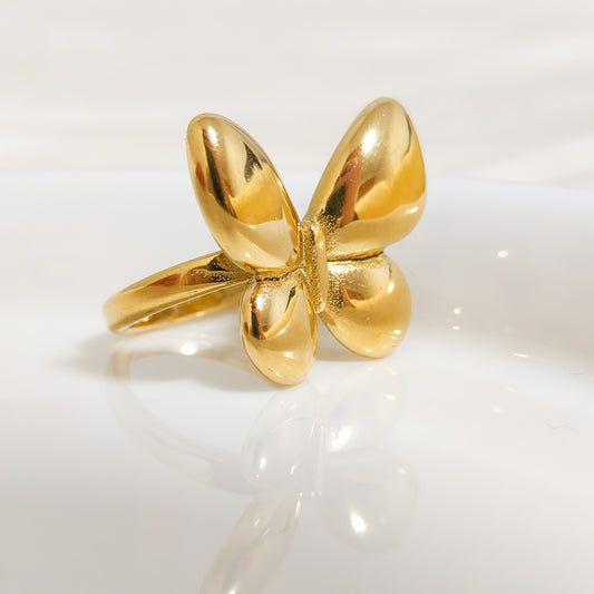 Anillo Mariposa Dorada Clara