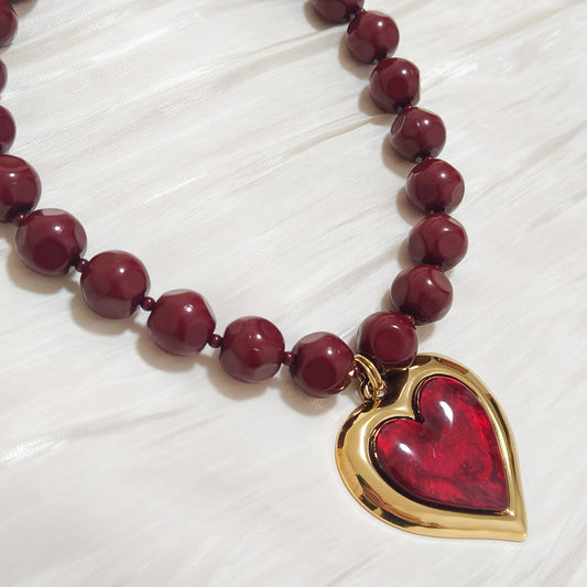 Collar Corazón Rojo Martina