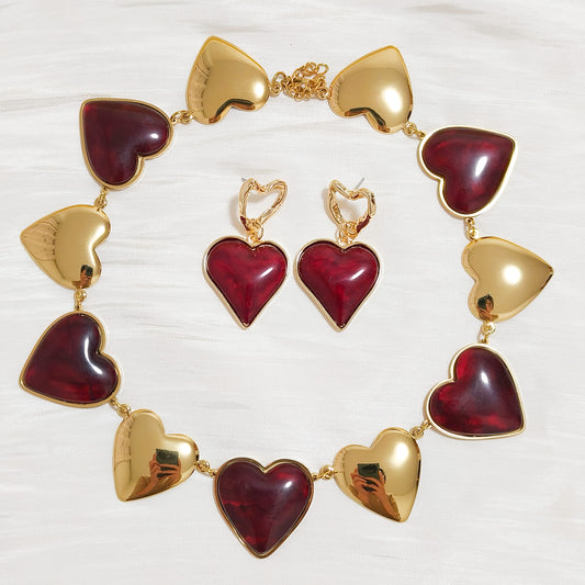 Collar Corazones Carmín Valeria