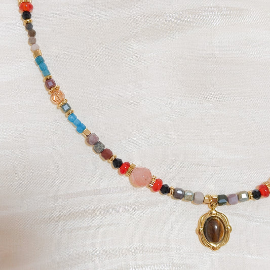Collar Boho Zoe Marrakesh Ojo tigre