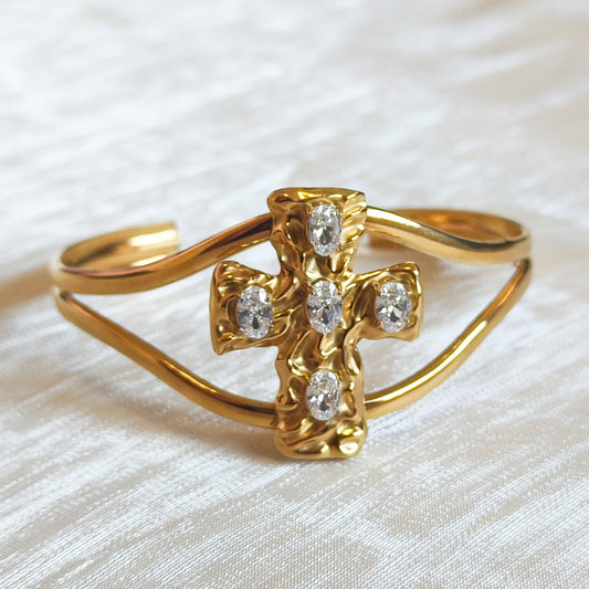 Brazalete Cruz Siena Brillo ajustable