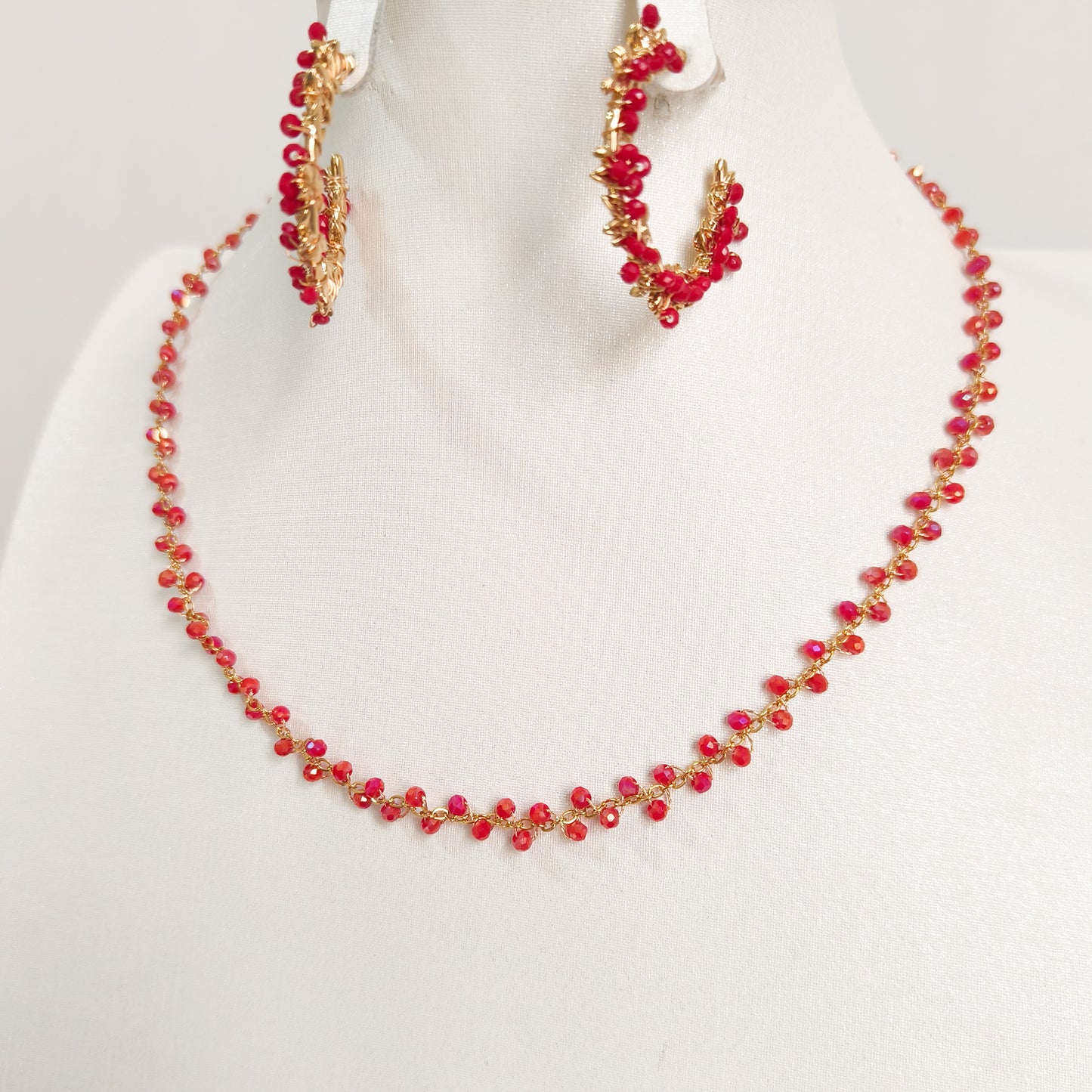 Look Ruby Glow (collar & pulsera & pendiente)
