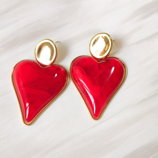 Pendientes Corazón Rojo Pasión