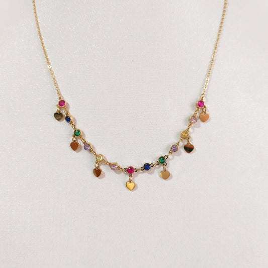 Look Bianca Multicolor Luz ( collar y pendiente)