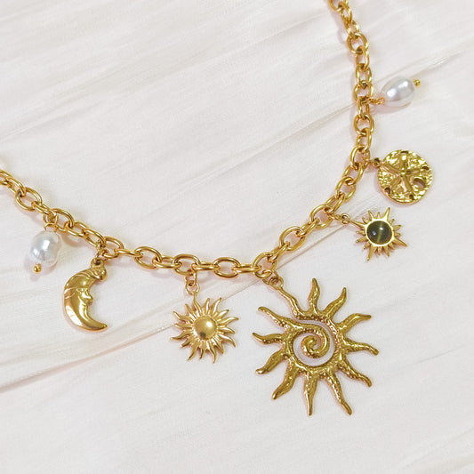 Collar Charm Luna y Sol